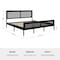 Martha Stewart Jax King Size Solid Wood Platform Bed w/Rattan Headboard and Footboard, No Box Spring Required, Blk MG-090022-K-BK-MS - alternate 7